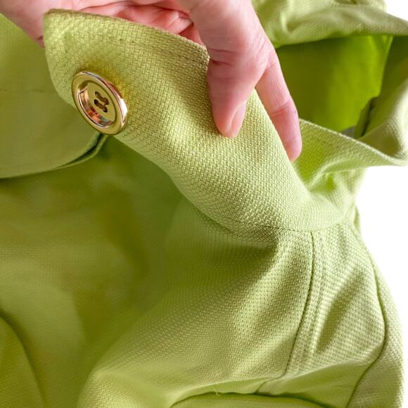 Charter Club : NEW $99 Textured Lime Green Hidden Meadow Gold Button Jacket : 1X - Picture 15 of 16